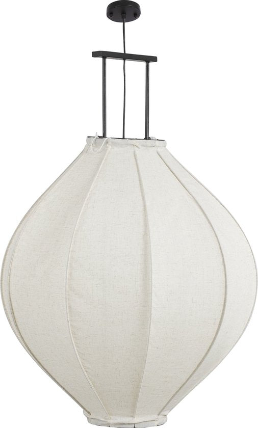 Mica Decorations Pego Hanglamp - H94 x Ø70 cm - Linnen - Off White