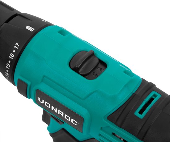 VONROC Accuboormachine 12V - Incl. Accu, usb-c kabel en 16-delige boor- en bitset