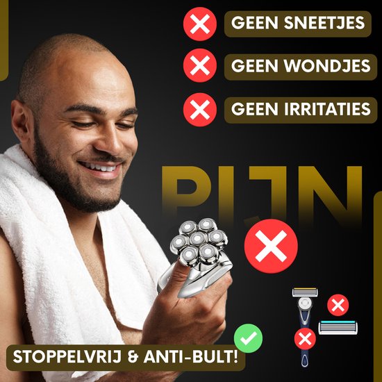 Sansbeauté SkullSharp MAX 6-in-1 – Elektrisch Scheerapparaat voor Hoofd & Gezicht – Nat & Droog – Zwart