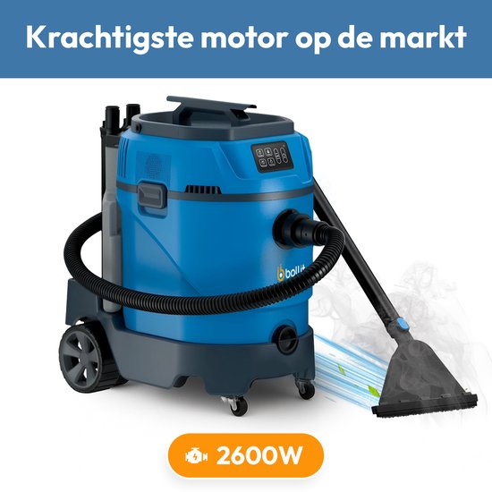 BOLLIT 2600W Professionele Tapijtreiniger - Stoomreiniger en Vlekkenreiniger - 100° Stoom - Bank reiniger - Zetelreiniger - Meubelreiniger - Auto Stofzuiger - Handstomer - Matrasreiniger - Waterstofzuiger - Reiniger voor auto, bank, vloer, en tapijt