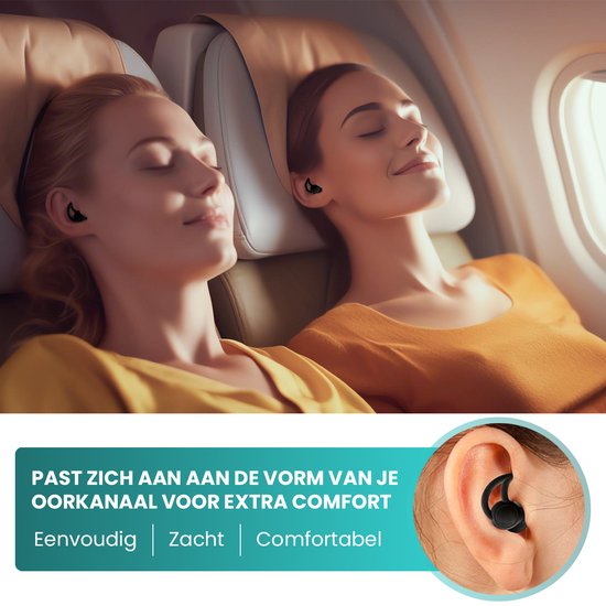 MR. PANACHE Oordoppen - Oordopjes Slapen - Anti-Snurk - Earplugs - Slaapoordoppen - Sleep Plugs - Geluidsdempende Oordopjes - BPA vrije Siliconen - Hoge Geluidsdemping (35dB) - Zwart
