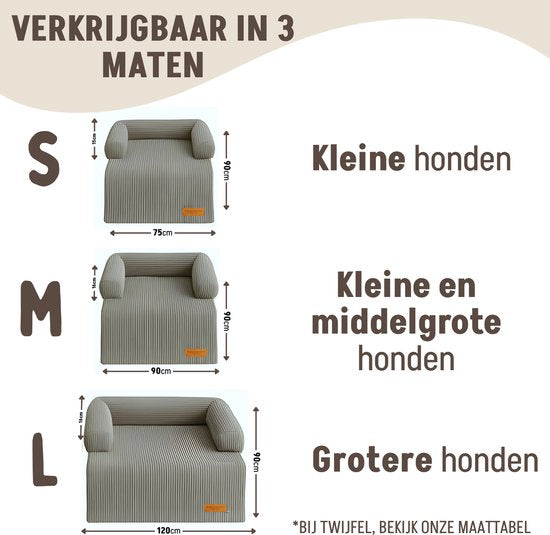 By Cee Cee – Hondendeken Voor Bank – 90 x 90 x 16 cm – Voorzien Van Volledig Afritsbare Hoes En Opstaande Randen – Voor Meubelbescherming – Donkergrijs Ribstof