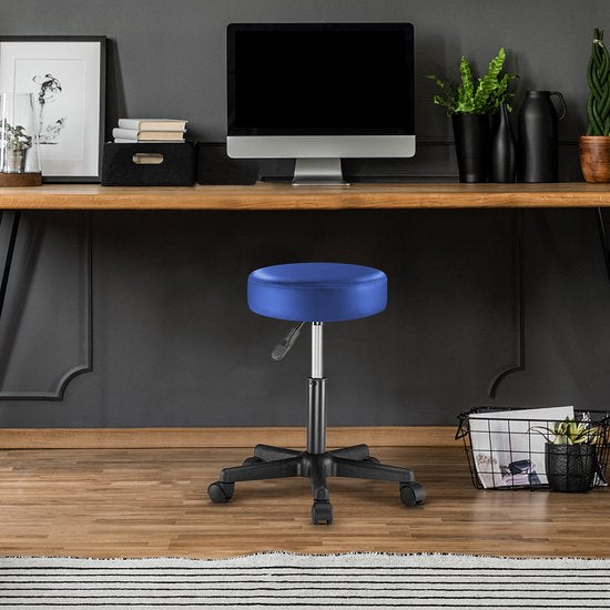 Casaria Verstelbare Draaikruk - 46/60cm Zithoogte – 1 Stuks Blauw