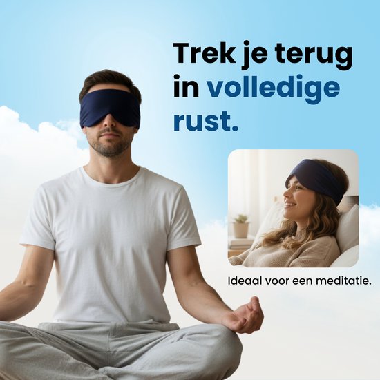 PurelyGoods® Slaapmasker - Oogmasker - Verduisterend - Slaap Masker - Mannen en Vrouwen - Katoen - Donkerblauw