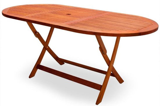Casaria Opvouwbare Tuintafel – Parasolhouder – 160 x 85 x 75 cm – FSC Acaciahout - Bruin
