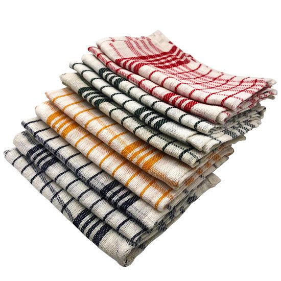Cenocco Fijn Geweven Katoenen Keukendoekenset - Vintage Plaid - 10 stuks