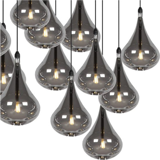 Lucide TEARS - Hanglamp - LED Dimbaar - G4 - 8x1,5W 3000K - Zwart