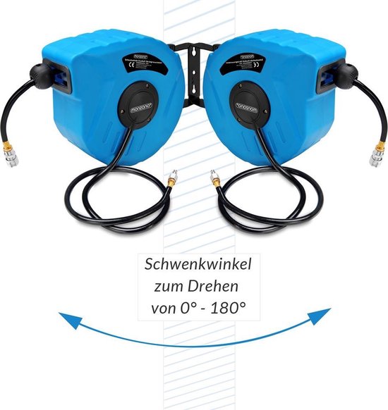 Monzana Automatische Persluchtslanghaspel - 10m - 1/4" Aansluiting