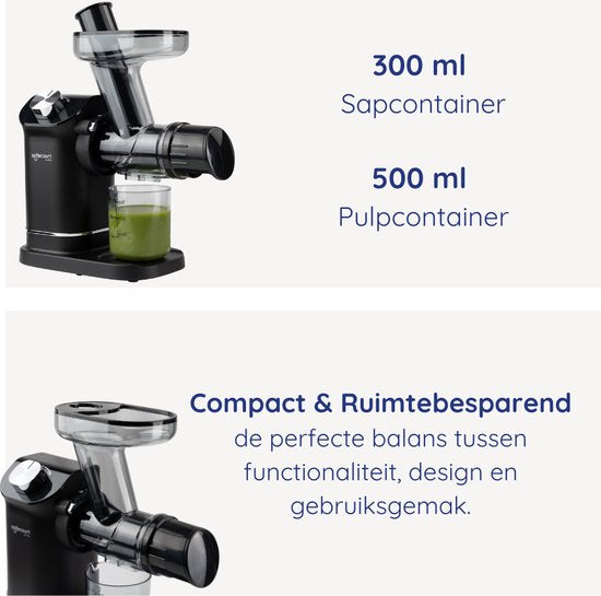 Safecourt Kitchen Slowjuicer - Juicer - Groenten en Fruitpers - 300ml - Zwart