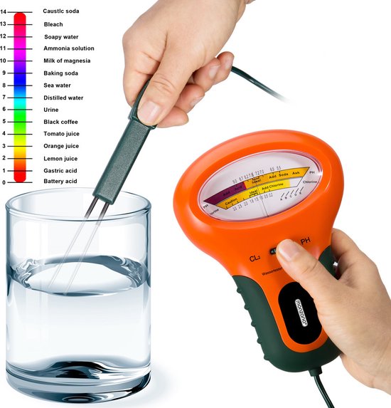 Monzana Watertester Primeur - PH en Chloor 18x12x5cm - Oranje