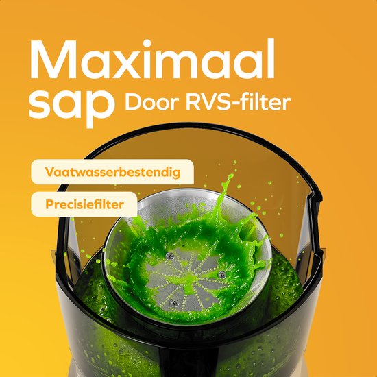 KitchenBrothers Sapcentrifuge - Juicer - Met Pulpcontainer - 500ml - 600W - Zwart