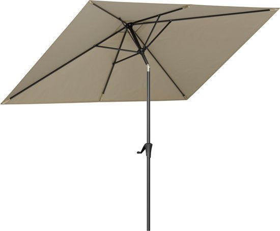 LifeGoods Parasol - Tuin - 268x178cm - 30° Kantelbaar - Waterdicht - UPF50+ - Taupe