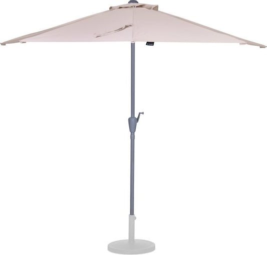 VONROC Premium Parasol Magione – Duurzame balkon parasol - Halfrond 270x135cm – UV werend doek - Beige – Incl. beschermhoes