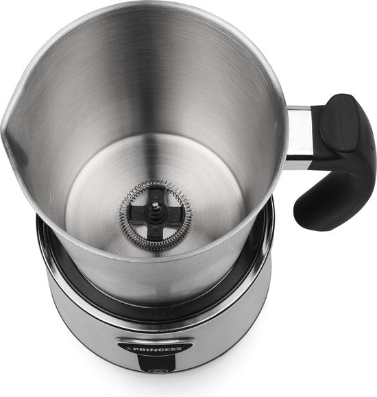 Elektrische Melkopschuimer Princess – PFAS BPA vrij - Uitneembare RVS kan - Vaatwasserbestendig – Droogkookbeveiliging – Temperatuurcontrole - Voor koud schuim, heet schuim en verwarmen - Matcha - Chocola - Cappuccino - Latte - 3-in-1 - 243005