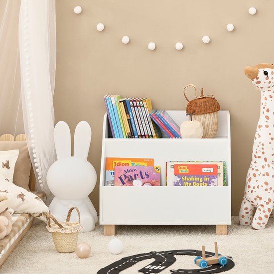 SoBuy KMB54-W Kinderboekenplank - Witte Opbergplank voor Speelgoed & Boeken