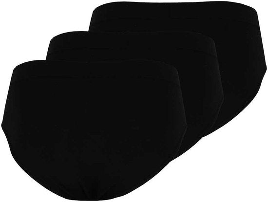Apollo heren slips ondergoed - 3 pack - zwart uni - maat XXL
