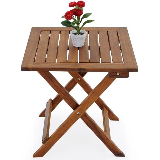 EezyLife Houten bijzettafel - 46x46x46cm - Acacia hout - Tuintafel