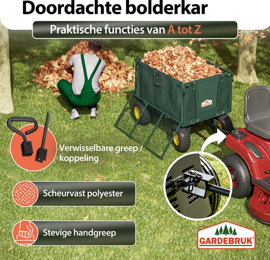 Gardebruk Bolderkar Binnenzeil - Belastbaar tot 550 kg – Groen