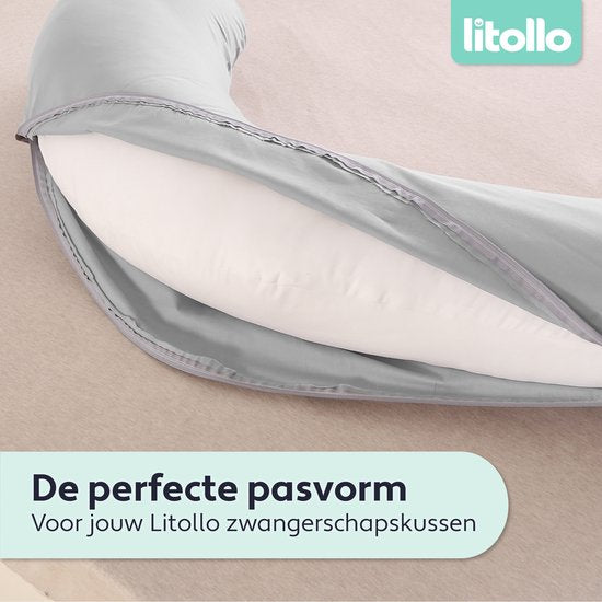 Litollo® Zwangerschapskussen (J-vorm) - Voedingskussen - Lichaamskussen - Zijslaapkussen - Body pillow - Zachte fleece hoes XXL 145cm - Okergeel