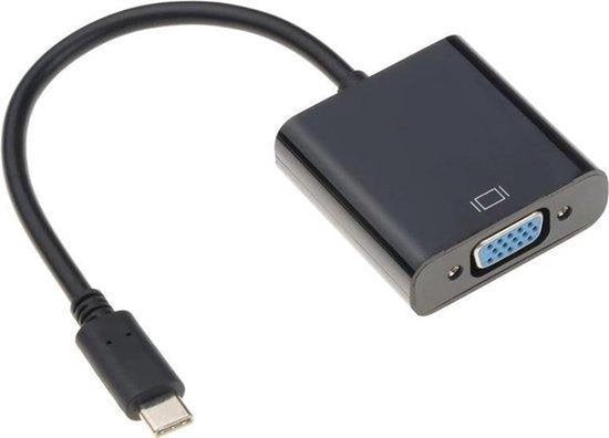 Techvavo® USB C naar VGA Adapter - USB C naar VGA - Full HD 1080P - Man naar Vrouw - Zwart