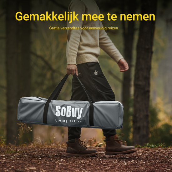SoBuy OGS32-II-HG Opblaasbare Camping Tent - Grijze Textiel 193x161cm