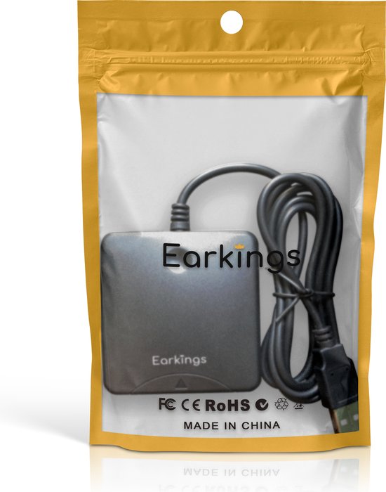 eID Kaartlezer Identiteitskaartlezer - Card Reader voor Identiteitskaart, CreditCards en overige Smart Cards - EarKings Kaartlezer Identiteitskaart geschikt voor MAC en Windows