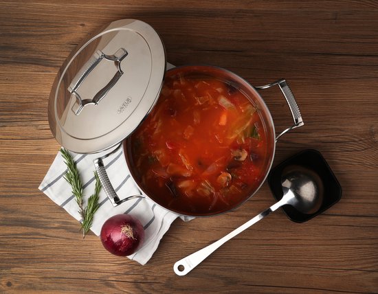 Saveur Voyage Kookpan – Ø22 cm – Tri-Ply RVS – PFAS-vrij – Inductie – Ovenbestendig