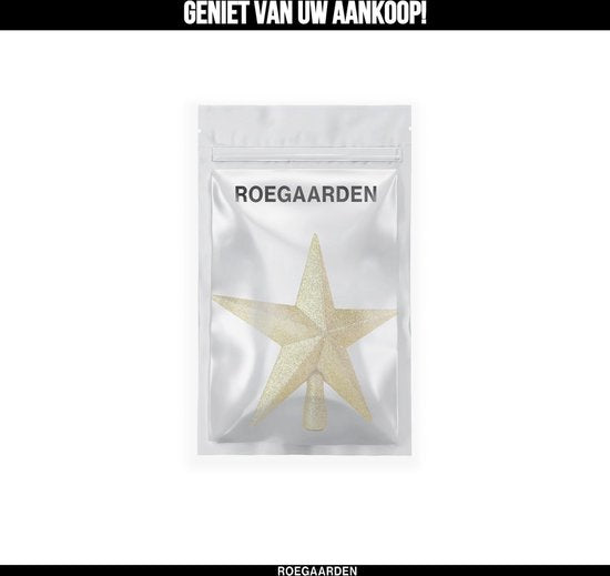 Roegaarden piek kerstboom - Kerstversiering - Goud - 20 CM