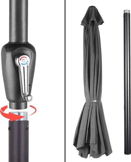 Kingsleeve Parasol – UV-bescherming 80+ – Antraciet Ø 330cm