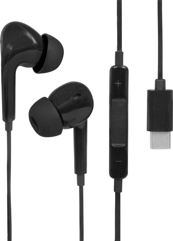 Nuvance - Oortjes met Draad - USB-C Aansluiting - Oordopjes met Draad - In-Ear Oortjes met Draad en Microfoon - Zwart