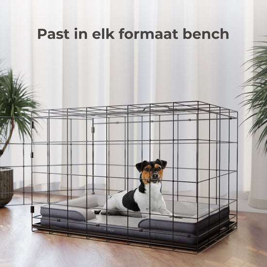 CozySense® Orthopedische Hondenmand - 75 x 45 cm - Maat M - Waterdicht Hondenbed met Wasbare Hoes - Geschikt Als Benchkussen - Wit