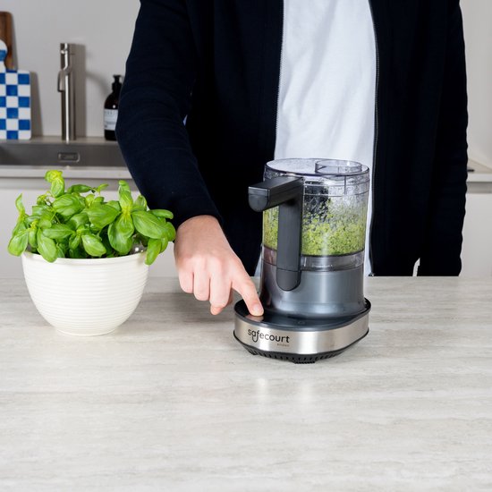 Safecourt Kitchen Hakmolen - Food chopper - Zwevende messen - IJscrusher - 700ml - Zwart/RVS