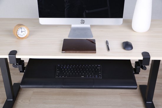 Toetsenbord lade onder bureau - toetsenbord houder - toetsenbordlade - toetsenbord onder bureau - keyboard tray - ergonomisch zithouding - hoogte verstelbaar en uitschuifbaar