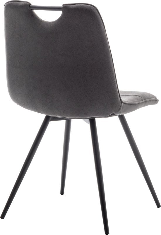 Furnihaus Eetkamerstoel Leon Microvezel Antraciet Set van 2