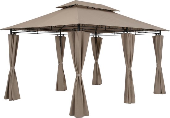 Casaria Paviljoen Topas 3x4m - UV-bescherming 50+ - Taupe