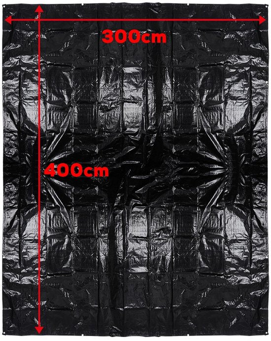 RedCliffs - Tentvloer en Voorportaal - Waterdicht - 300x400 cm - Zwart - Met Ogen