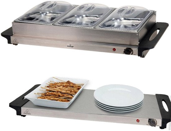 Excellent Electrics - Elektrische 2 in 1 RVS Buffetwarmer (300W)