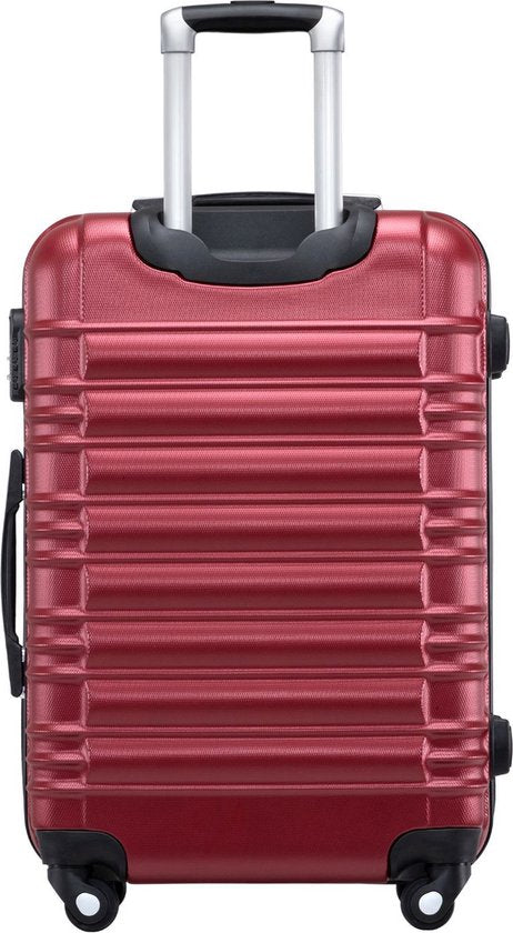 Juskys Kofferset Rome - 4-delig - ABS - Handbagage + Ruimbagage - Bordeauxrood