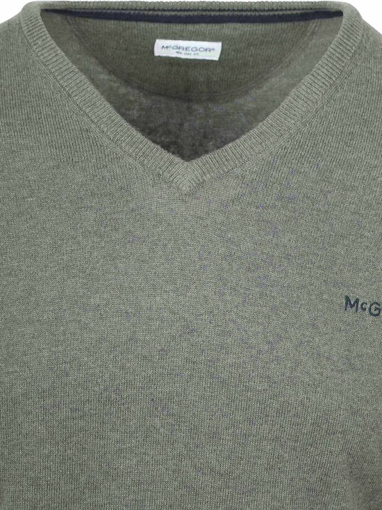 McGregor Trui Merinowol V-Hals Sage Groen - Maat S - Heren - Pullovers