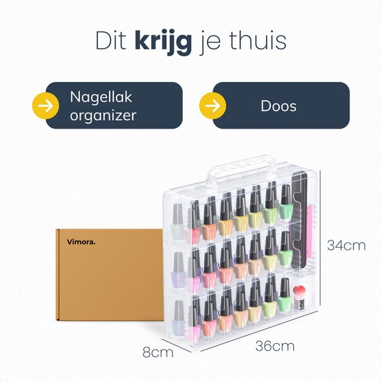 Vimora Nagellak koffer voor 48 stuks - Koffer - Nagellak - Opberg doos - Beautycase - Nagelstyliste - Make-up - Organizer - Voor vrouwen