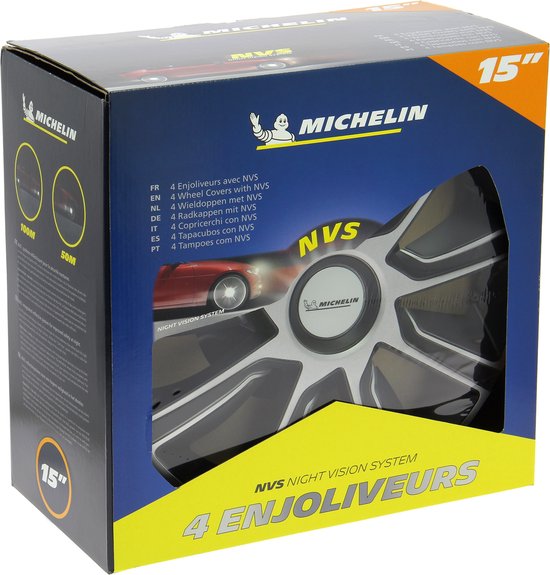 Michelin Wieldoppen 15 inch - zilver/zwart - 4 stuks