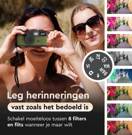 K&L Digitale Retro Camera - Schermvrij - Oplaadbaar - 16.000 Foto's - Fotocamera - Vintage - Inclusief 32GB - Duurzaam - Groen