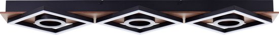 Brilliant Plafondlamp Maureen – 88 cm – Zwart met Hout