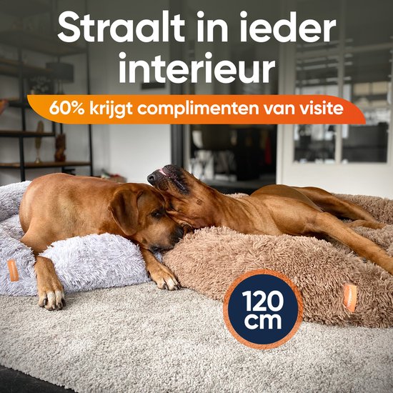 Happysnoots Donut Hondenmand 100cm - Bruin Hondenbed - Dog Bed - Wasbaar Hondenkussen