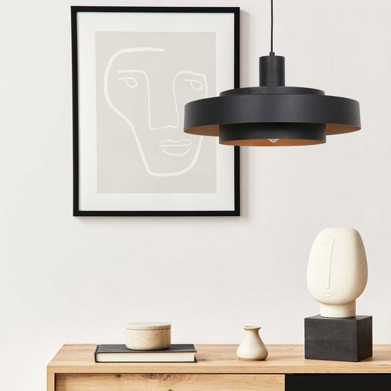 Anne Lighting - hanglamp - Flinter - zwart - metaal - Ø 50cm - E27 - 3329ZW