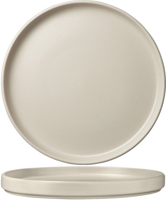 tectake® Serviesset Una - 24-delig - Aardewerk - 6 Persoons - Stijlvol en Duurzaam Servies - Bordenset met Grote en Kleine Borden, Kommen, Schaaltjes - Taupe