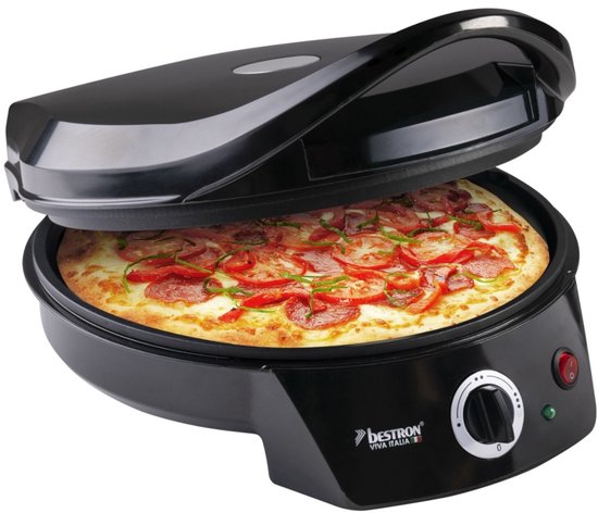 Bestron Pizzaoven - APZ400Z - Maximaal 230°C - Ø27 cm - Zwart - Ook te gebruiken als tafelgrill - 5 jaar garantie
