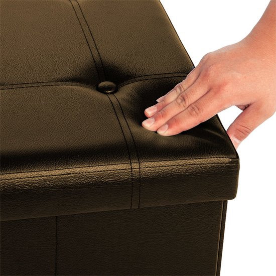 Casaria Zitbank met Opbergruimte - 80x40x40cm 100L Kunstleer – Bruin