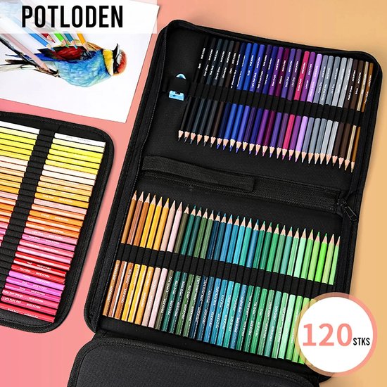 CreaTime - 120 Stuks Professionele Kleurpotloden Voor Volwassenen en Kinderen - Potloden Set