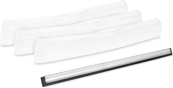 VONROC Vervangingsset voor ramen reinigingskop 2-in-1 TB802AA - 3x microfiber raamreinigingsdoeke - 1x wisblad